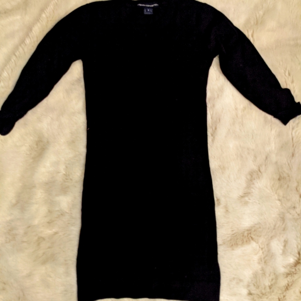 French connection knit fitted black dress